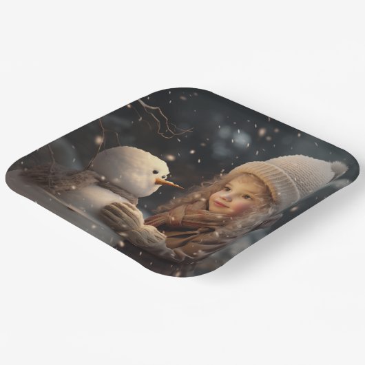 Building a Snowman Pappteller (Gewinkelt)