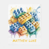 Building Block Splash Boy Birthday Party Gift Fleecedecke (Vorderseite)