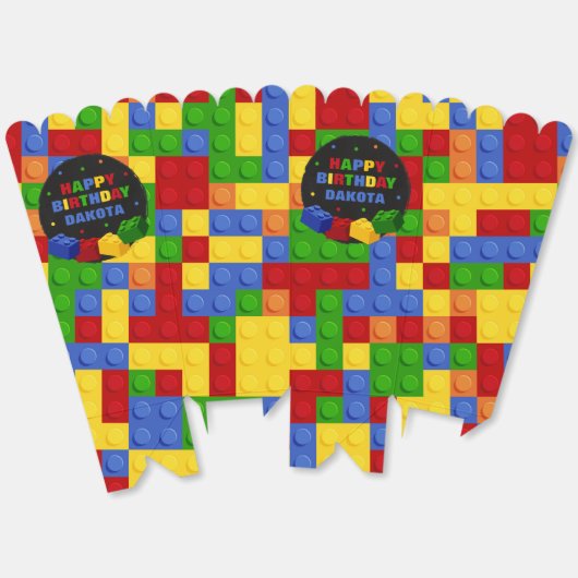 Building Blocks Boy Birthday Brick Party Favor Box Geschenkschachtel (Ungeklappt)