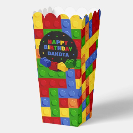 Building Blocks Boy Birthday Brick Party Favor Box Geschenkschachtel (Vorderseite)