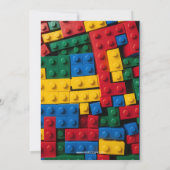 Building Blocks Building Bricks Blocks Birthday  Einladung (Rückseite)