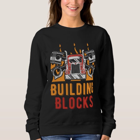 Building Blocks Car Mechanic Auto Car Repair Car Sweatshirt (Vorderseite)