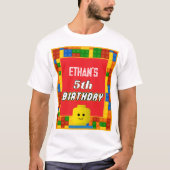 Building Blocks Parent Birthday Fun Matching Party T-Shirt (Vorderseite)