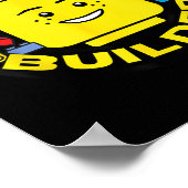 Building Bricks Birthday Builder Blocks Figure  Poster (Ecke)