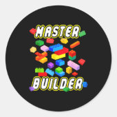Building Bricks Master Builder Construction Block Runder Aufkleber (Vorderseite)