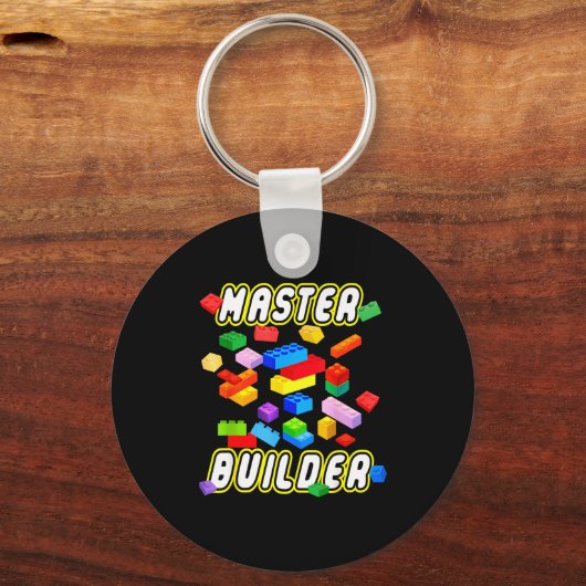 Building Bricks Master Builder Construction Block  Schlüsselanhänger (Vorderseite)