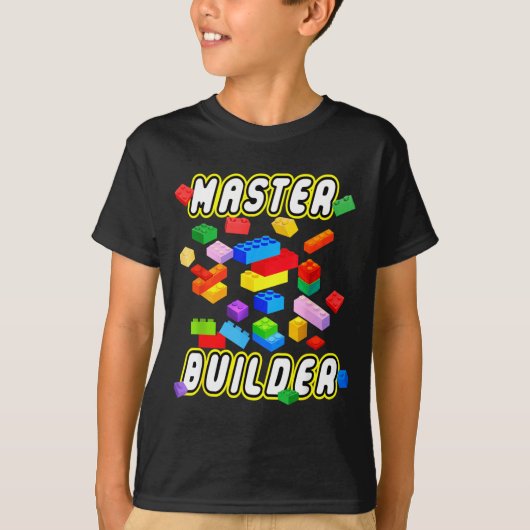 Building Bricks Master Builder Construction Block  T-Shirt (Vorderseite)