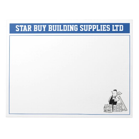 Building Company Notice to Personalise. Notizblock (Vorderseite)