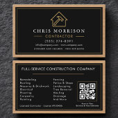 Building Construction Black Gold Business Card Visitenkarte