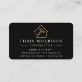 Building Construction Black Gold Professional Visitenkarte (Vorderseite)