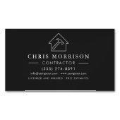 Building Construction Black Silver Magnetische Visitenkarte (Vorderseite)