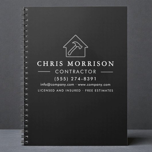 Building Construction Black Silver Notizblock