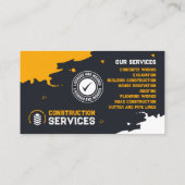 Building Construction, Concrete works, Excavation Visitenkarte (Rückseite)