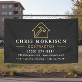 Building Construction Contractor Black Gold Banner