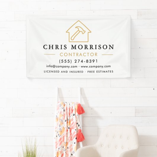 Building Construction Contractor White Gold Banner (Insitu)