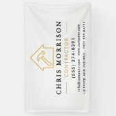 Building Construction Contractor White Gold Banner (Vertikal)