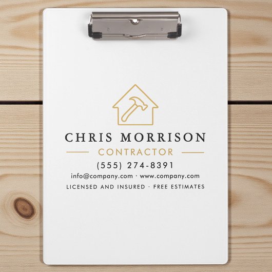 Building Construction Contractor White Gold Klemmbrett