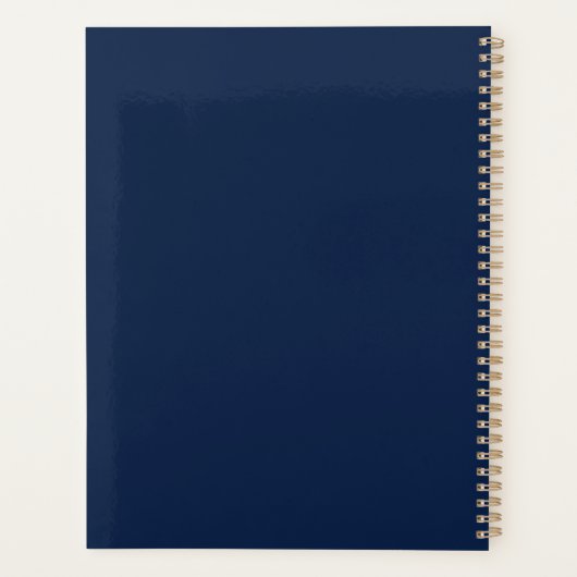 Building Construction Navy Blue Gold Project Planer (Rückseite)