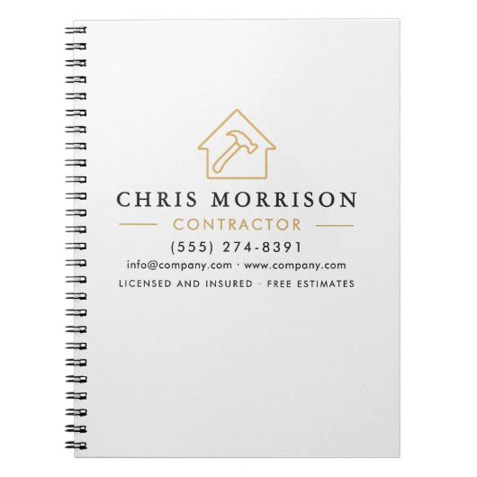 Building Construction White Gold Notizblock (Vorderseite)