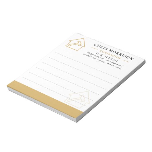 Building Construction White Gold Notizblock (Rotiert)