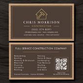 Building Construction Wood QR Code Visitenkarte