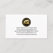 Building Frame With Handyman Tools Visitenkarte (Rückseite)