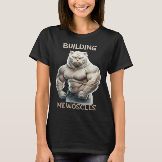 Building Mewoscles Cat Kitten Weightlifting Bodybu T-Shirt (Vorderseite)