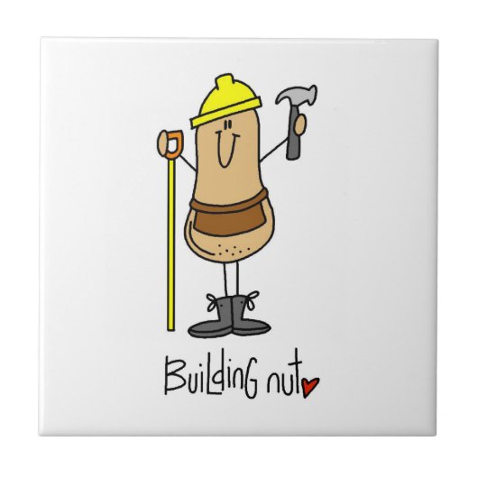 Building Nut T-Shirts und Geschenke Fliese (Vorderseite)
