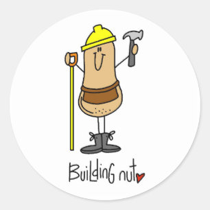 Building Nut T-Shirts und Geschenke Runder Aufkleber