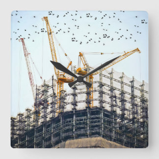 building quadratische wanduhr