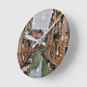 Buildings along canals of Venice Runde Wanduhr (Winkel)