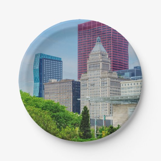 Buildings In Chicago Pappteller (Vorderseite)