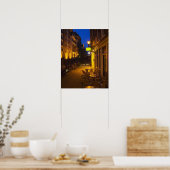 Buildings with 17th or 18th century facade and poster (Küche)