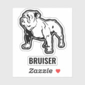Builds Bulldog Individuelle Name Gym Aufkleber (Blatt)