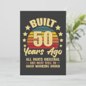 Built 50 Years Ago All Parts Original 50 Birthday Einladung (Stehend Vorderseite)