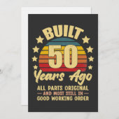 Built 50 Years Ago All Parts Original 50 Birthday Einladung (Vorne/Hinten)
