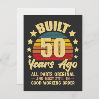 Built 50 Years Ago All Parts Original 50 Birthday Einladung