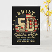 Built 50 Years Ago Funny 50th Birthday Usa Flag Karte (Gelbe Blume)