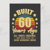 Built 60 Years Ago All Parts Original 60 Birthday Einladung (Vorderseite)
