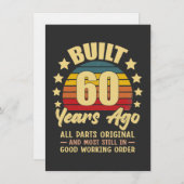 Built 60 Years Ago All Parts Original 60 Birthday Einladung (Vorne/Hinten)