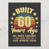 Built 60 Years Ago All Parts Original 60 Birthday Einladung (Vorderseite)