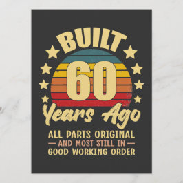 Built 60 Years Ago All Parts Original 60 Birthday Einladung