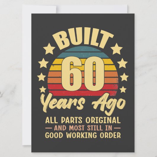 Built 60 Years Ago All Parts Original 60 Birthday Karte (Vorderseite)