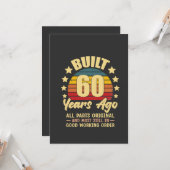 Built 60 Years Ago All Parts Original 60 Birthday Karte (Vorderseite/Rückseite Beispiel)