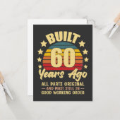 Built 60 Years Ago All Parts Original 60 Birthday Karte (Vorderseite/Rückseite Beispiel)