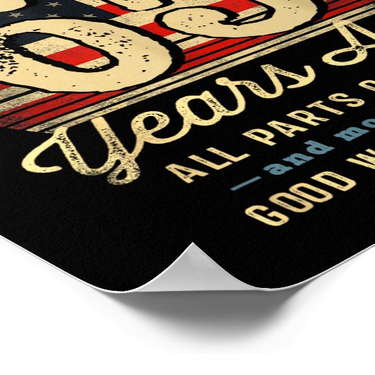 Built 65 Years Ago Funny 65th Birthday Usa Flag  Poster (Ecke)