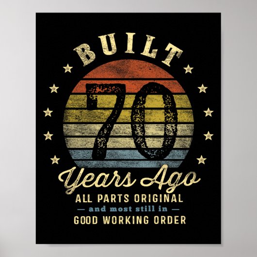 Built 70 Years Ago - All Parts Original 70th Birth Poster (Vorne)