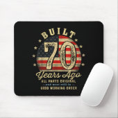 Built 70 Years Ago Funny 70th Birthday Usa Flag  Mousepad (Mit Mouse)