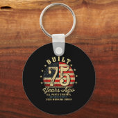 Built 75 Years Ago Funny 75th Birthday Usa Flag  Schlüsselanhänger (Vorderseite)