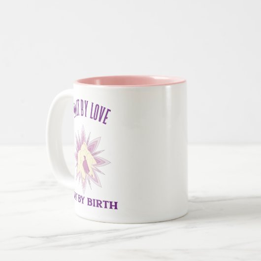 Built By Love Not By Birth Adoptive Mom Zweifarbige Tasse (Vorderseite Links)